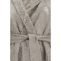 Cárdigan de lino beige Brunello Cucinelli - M
