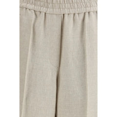 Brunello Cucinelli Beige Linen Casual Pants