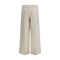 Brunello Cucinelli Beige Linen Casual Pants