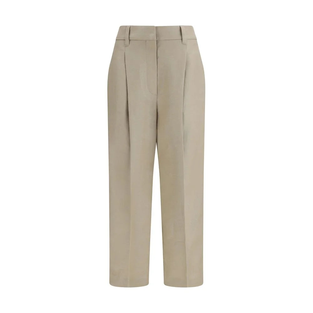 Brunello Cucinelli Beige Linen Casual Pants