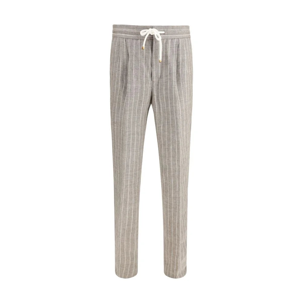 Brunello Cucinelli Beige Linen Casual Pants