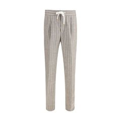 Brunello Cucinelli Beige Linen Casual Pants