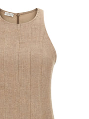 Brunello Cucinelli Beige Linen Long Dress - L
