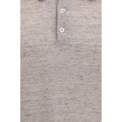 Brunello Cucinelli Beige Linen Polo Shirt