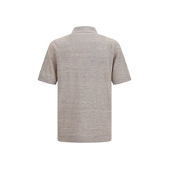 Brunello Cucinelli Beige Linen Polo Shirt
