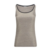 Brunello Cucinelli Beige Linen Tank Tops