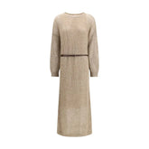 Brunello Cucinelli Beige Mohair Casual Dress - XL