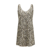 Brunello Cucinelli Beige Paper Cocktail Dress - L