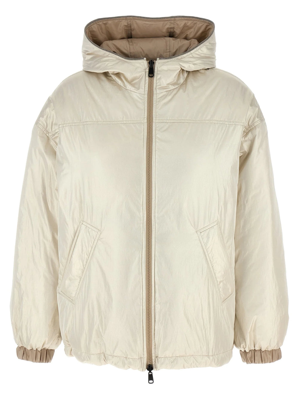 Brunello Cucinelli Beige Polyester Full-Length Jacket - IT44