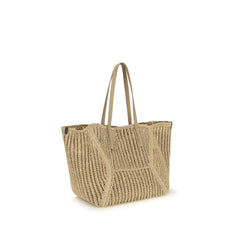 Brunello Cucinelli Handtasche, Beige, Raffia