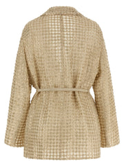 Brunello Cucinelli Beige Silk Blazer