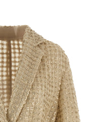 Brunello Cucinelli Beige Silk Blazer