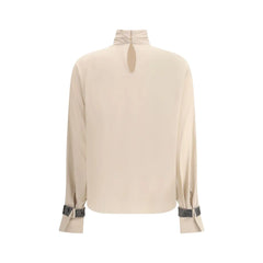 Brunello Cucinelli Beige Silk Blouse