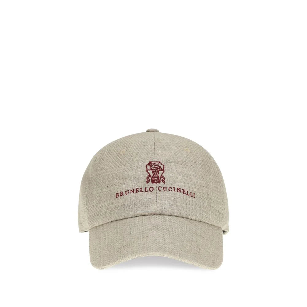 Brunello Cucinelli Beige Silk Cap (Baseball Hat)