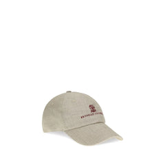 Brunello Cucinelli Beige Silk Cap (Baseball Hat)
