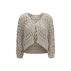 Brunello Cucinelli Beige Silk Cardigan