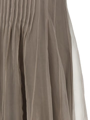 Brunello Cucinelli Beige Silk Long Dress - M