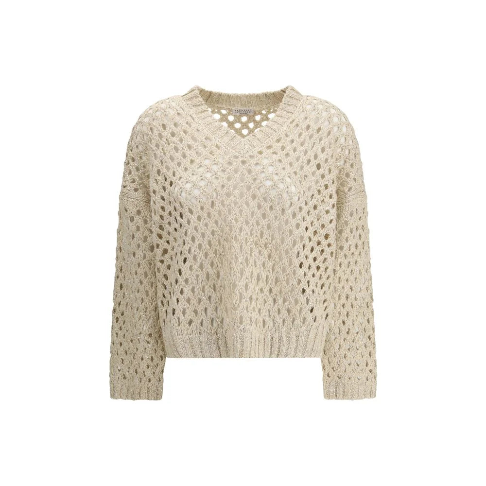 Brunello Cucinelli Beige Silk Sweater - S