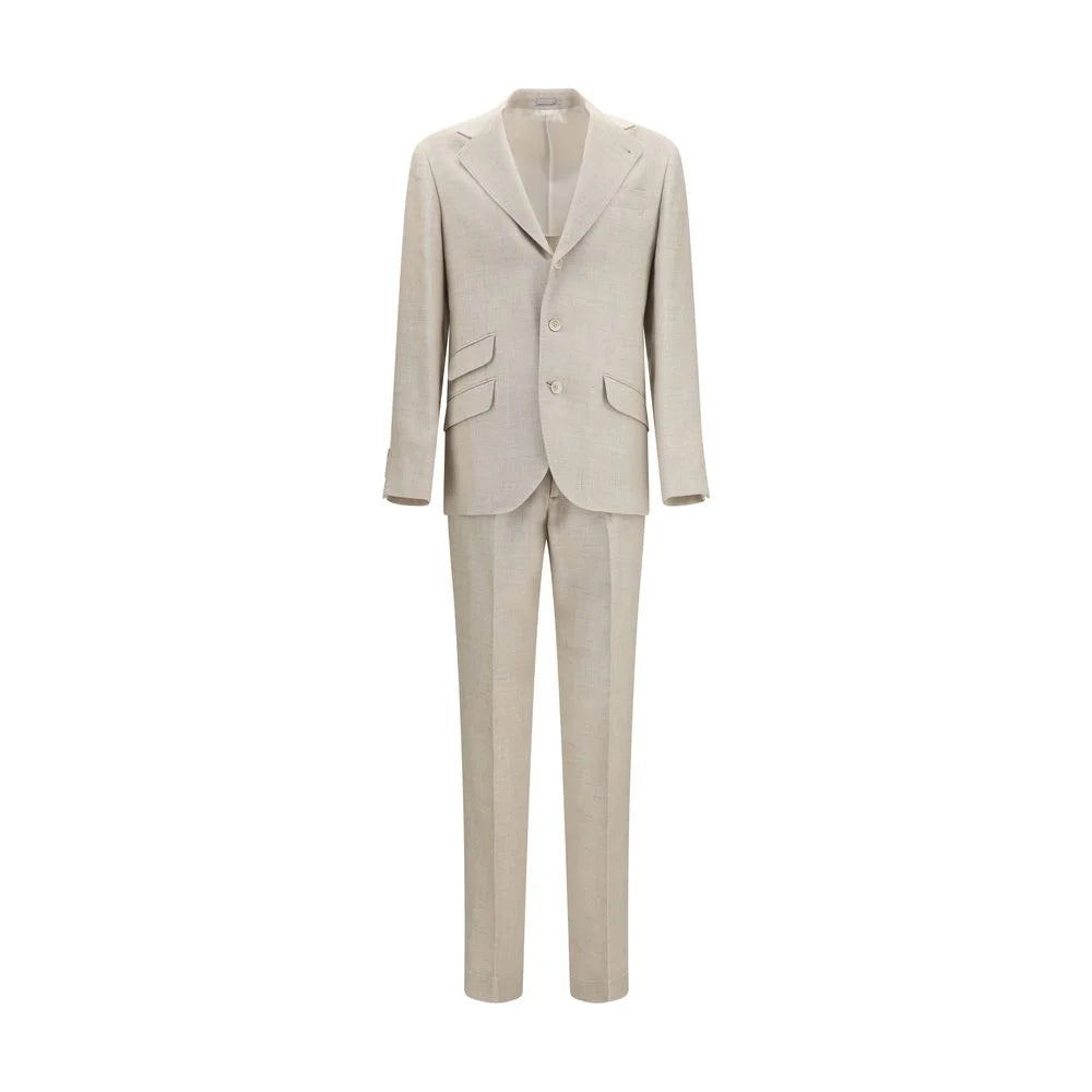 Brunello Cucinelli Beige Silk Two-Piece Suit