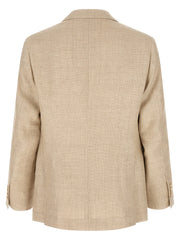 Brunello Cucinelli Beige Silk Two-Piece Suit