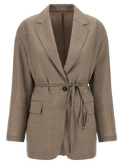 Brunello Cucinelli Beige Virgin Wool Blazer