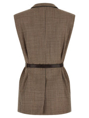 Brunello Cucinelli Beige Virgin Wool Sleeveless Jacket - IT40