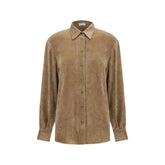 Brunello Cucinelli Beige Viscose Dress Shirt