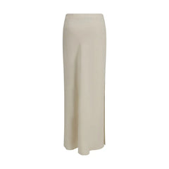 Brunello Cucinelli Beige Viscose Long Skirt