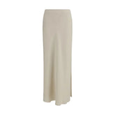Brunello Cucinelli Beige Viscose Long Skirt
