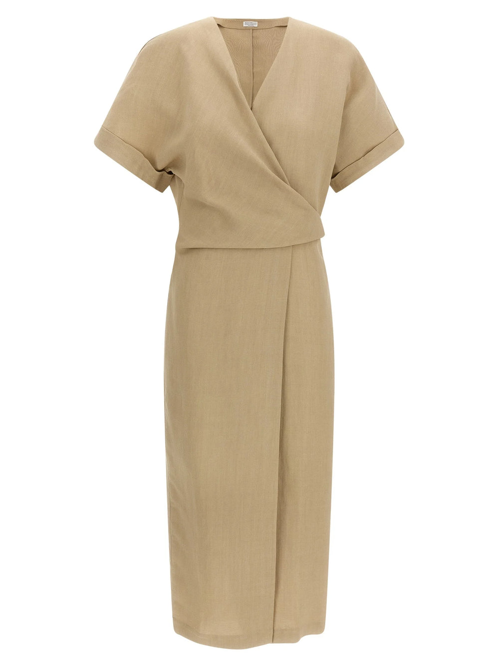 Brunello Cucinelli Beige Viscose Midi Dress - M