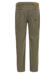 Brunello Cucinelli Bicolor Cotton Casual Pants