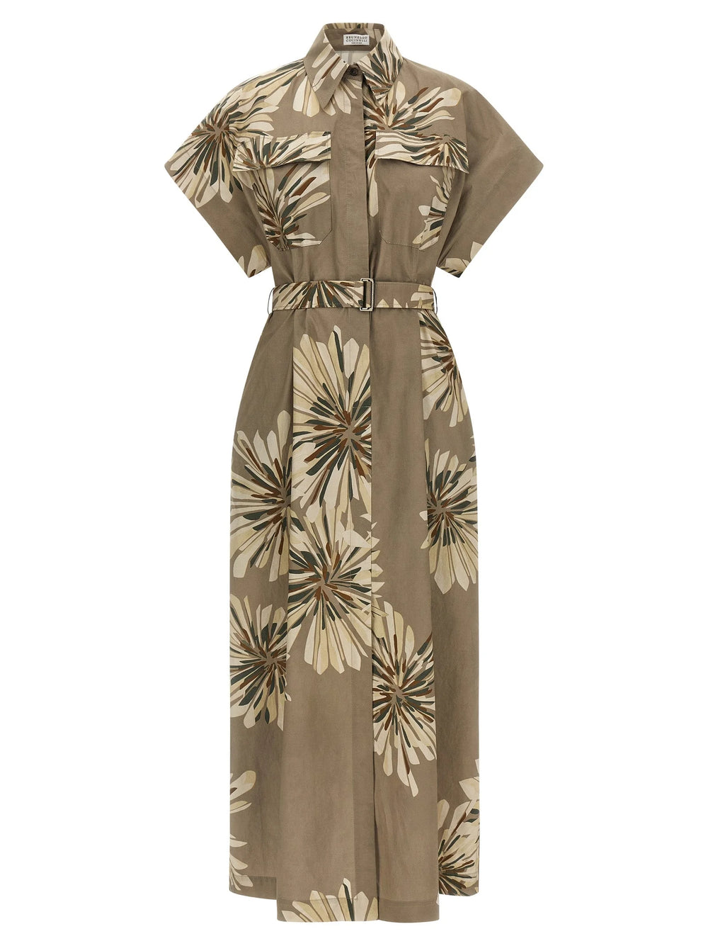 Brunello Cucinelli Bicolor Cotton Long Dress - S