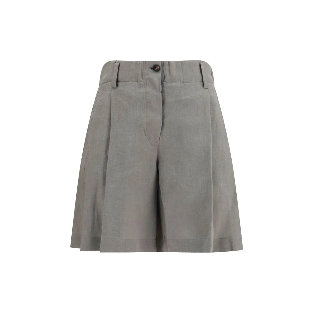 Brunello Cucinelli Bicolor Linen Bermuda Shorts - S