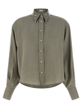 Brunello Cucinelli Bicolor Linen Blouse