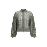 Brunello Cucinelli Bicolor Silk Bomber - M