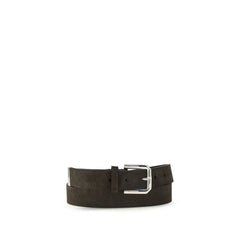 Ceinture Bos Taurus en Cuir de Veau Noir Brunello Cucinelli