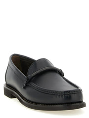 Brunello Cucinelli Black Calfskin Slip-On Loafers