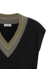 Brunello Cucinelli Black Cashmere Sleeveless Jacket - XS