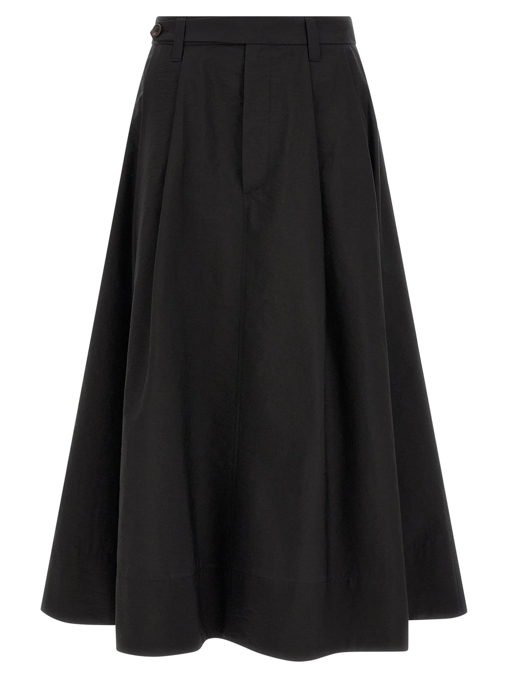Brunello Cucinelli Black Cotton Midi Skirt
