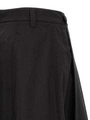 Brunello Cucinelli Black Cotton Midi Skirt