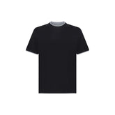 Brunello Cucinelli Black Cotton T-Shirt