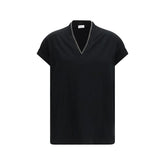 Brunello Cucinelli Black Cotton T-Shirt