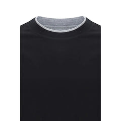 Brunello Cucinelli Black Cotton T-Shirt