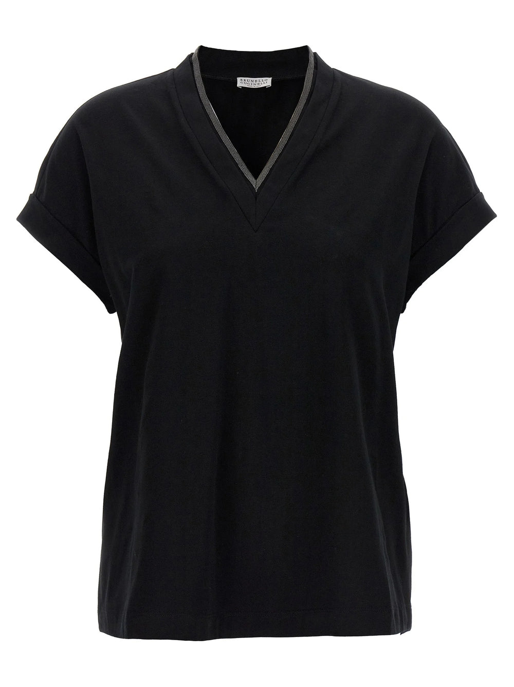 Brunello Cucinelli Black Cotton T-Shirt