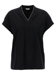 Brunello Cucinelli Black Cotton T-Shirt