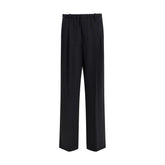 Brunello Cucinelli Black Fleece Wool Casual Pants - IT44 | L