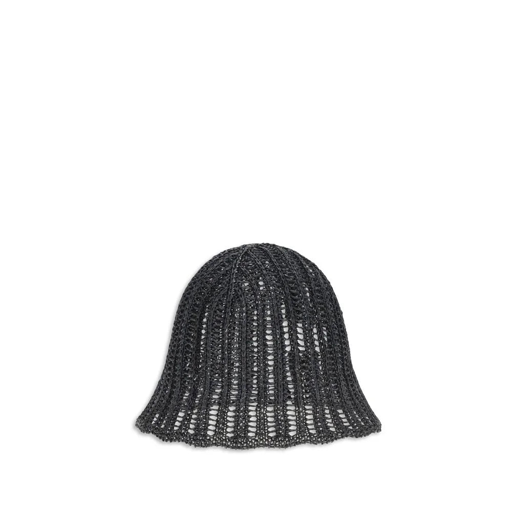 Brunello Cucinelli Black Raffia Hat - S