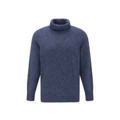 Brunello Cucinelli Blue Alpaca Leather Turtleneck - IT50 | L