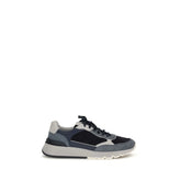 Brunello Cucinelli Blue Calf Leather Bos Taurus Athletic Sneakers - EU42/US9