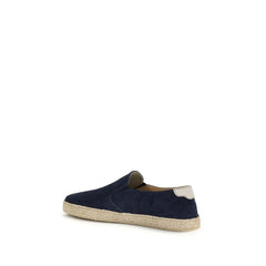 Brunello Cucinelli Blue Calf Leather Bos Taurus Espadrilles